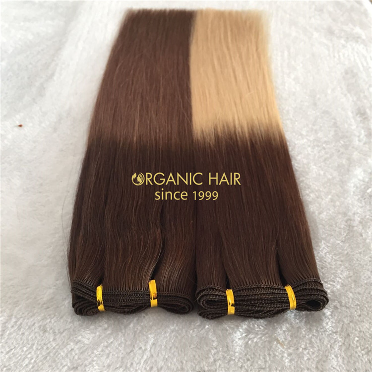 Ombre color human hand tied weft on sale X149